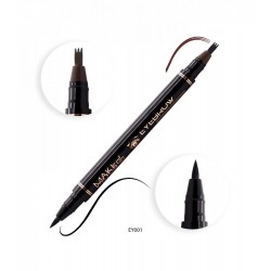 Make Over 22 2-In-1 Eyebrow And Eyeliner Pen - Black/Chocolate - EY001 Make Over 22 2-In-1 Eyebrow And Eyeliner Pen - Black/Chocolate - EY001