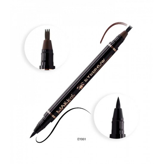 Make Over 22 2-In-1 Eyebrow And Eyeliner Pen - Black/Chocolate - EY001