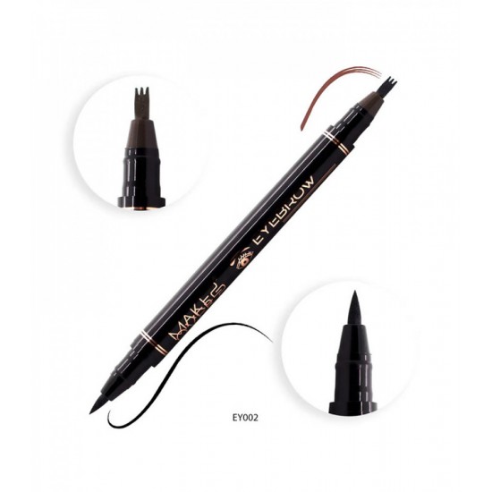 Make Over 22 2-In-1 Eyebrow And Eyeliner Pen - Black/Dark Brown - EY002