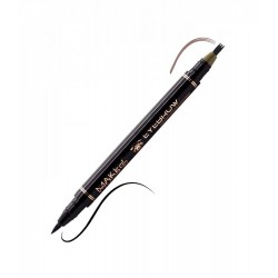 Make Over 22 2-In-1 Eyebrow And Eyeliner Pen - Black/Soft Brown - EY003 Make Over 22 2-In-1 Eyebrow And Eyeliner Pen - Black/Soft Brown - EY003