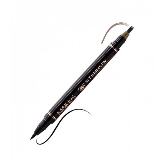 Make Over 22 2-In-1 Eyebrow And Eyeliner Pen - Black/Soft Brown - EY003