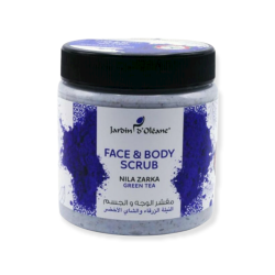 مقشر للوجه والجسم بالنيله الزرقاء والشاي الاخضر من جاردن اوليان - 500 مل