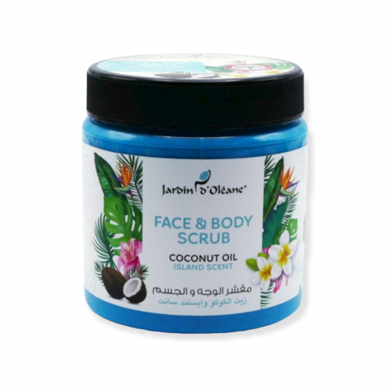 JARDIN OLEANE  FACE AND BODY SCRUB WITH COCONUT OIL AND ISLAND SCENT - 500ml