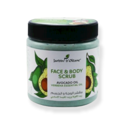 JARDIN OLEANE  FACE AND BODY SCRUB WITH AVOCADO OIL AND VERBENA ESSENTIAL OIL - 500ML JARDIN OLEANE  FACE AND BODY SCRUB WITH AVOCADO OIL AND VERBENA ESSENTIAL OIL - 500ML