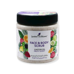 JARDIN OLEANE  FACE AND BODY SCRUB WITH CASTOR OIL AND FRUITY SCENT - 500ML JARDIN OLEANE  FACE AND BODY SCRUB WITH CASTOR OIL AND FRUITY SCENT - 500ML