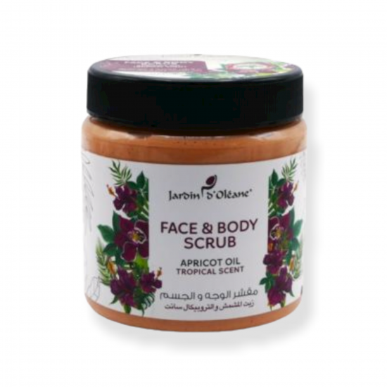 JARDIN OLEANE - FACE AND BODY SCRUB WITH APRICOT OIL AND TROPICAL SCENT - 500ML