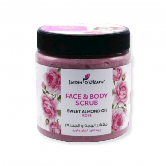 JARDIN OLEANE  FACE AND BODY SCRUB WITH SWEET ALMOND OIL AND ROSE 500ml