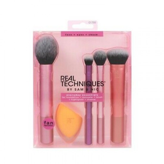 Real Techniques By Samantha Chapman Everyday Essentials Brush Set - 5 Pieces