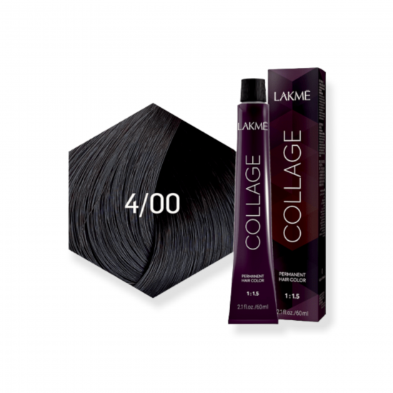 Lakme Collage Permanent Hair Color - Medium Brown - 4/00