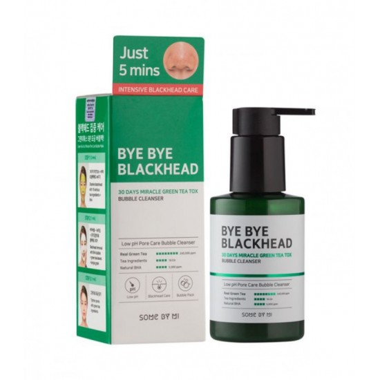 Some By Mi Bye Bye Blackhead 30 Days Miracle Green Tea Tox Bubble Cleanser - 120g