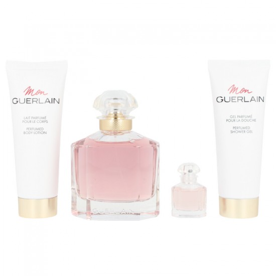 Guerlain Mon Guerlain Edp 100 Ml + 5 Ml + Shower Gel 75 Ml + Body Lotion 75 Ml Gift Set