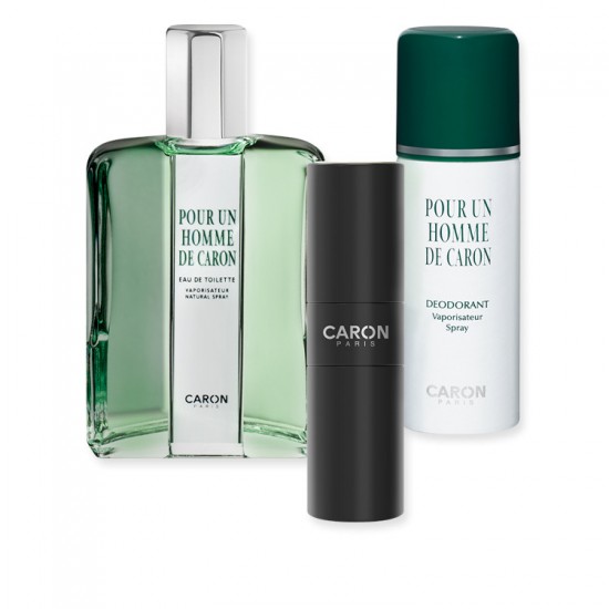 Caron Pour Un Homme De Caron EDT 125 ml + Deodorant Spray 50 Ml + EDT Travel Spray 15 Ml Gift Set