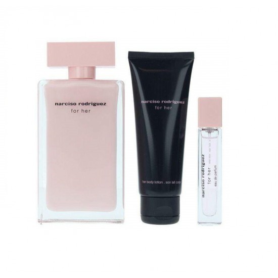 Narciso Rodriguez for Her EDP 100 Ml + 10 Ml + Body Lotion 75 Ml Gift Set